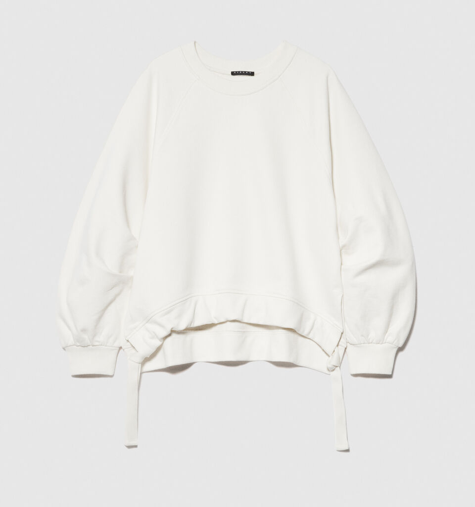 Oversized sweatshirt with drawstring - women's sweatshirts - Creamy White | Sisley image number 6